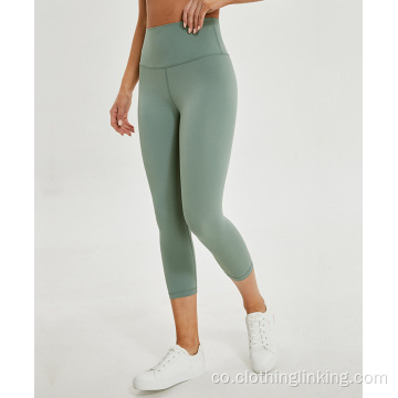 A compressione in cintura alta ¾ Leggings in sacchetti di lunghezza